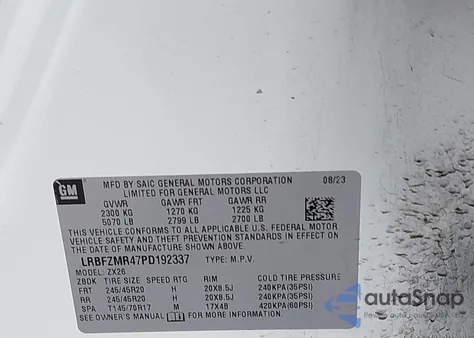 2023 Buick Envision Preferred Awd from USA, damaged, VIN LRBFZMR47PD192337